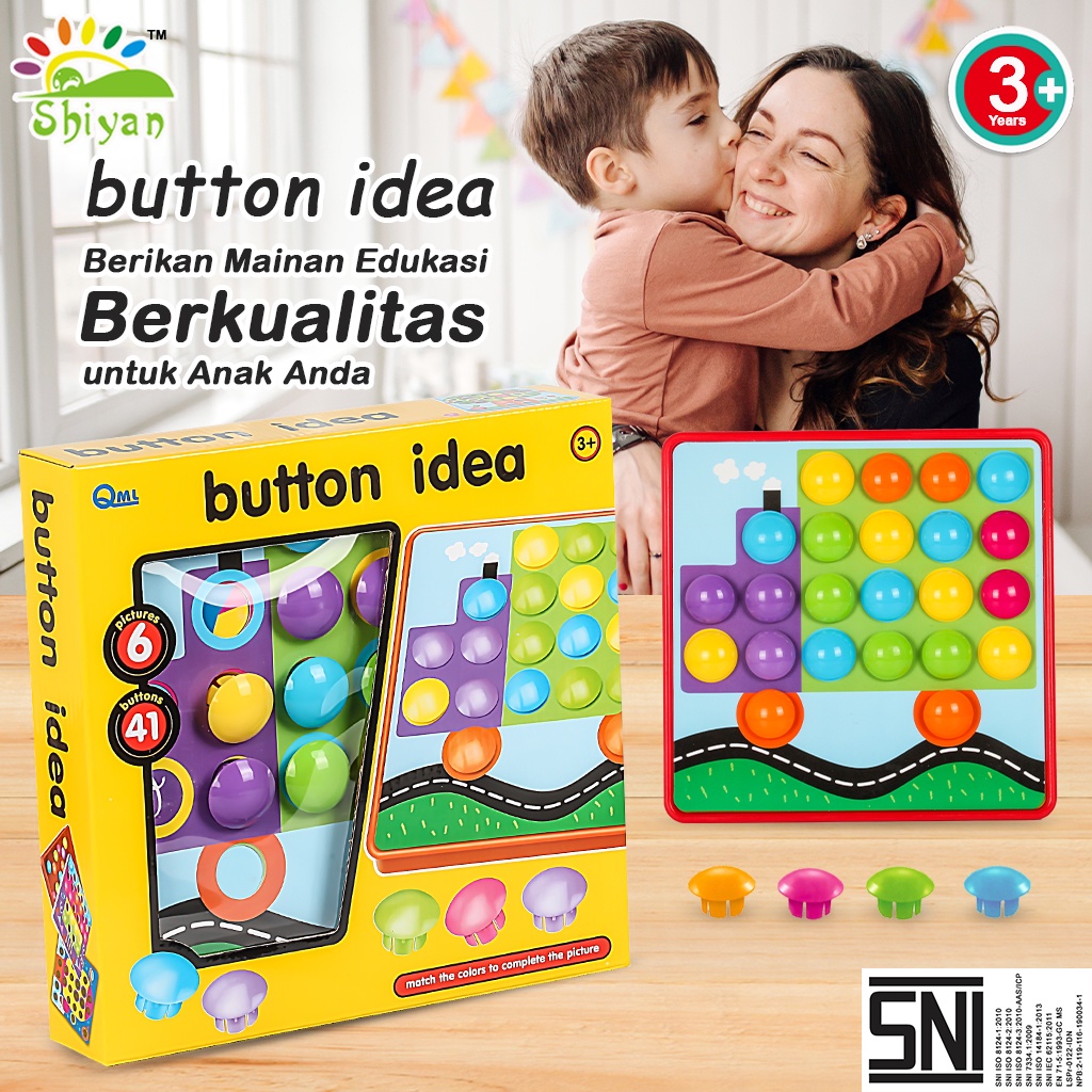 [Shiyan] mainan edukasi anak anak mainan papan seni art board education toys big button mushroom