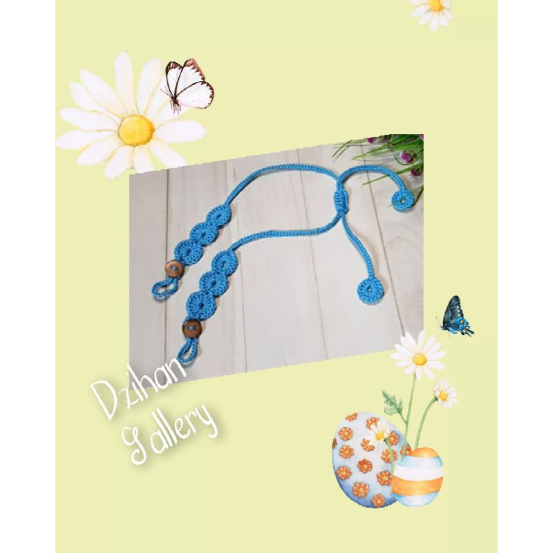 tali kalung masker rajut/strap masker rajut/konektor masker rajut