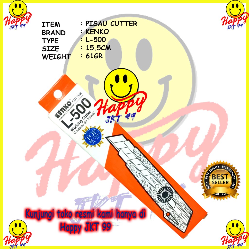 [ HAPPY JKT 99 ] PISAU CUTTER BESAR KENKO L-500 L500 L 500