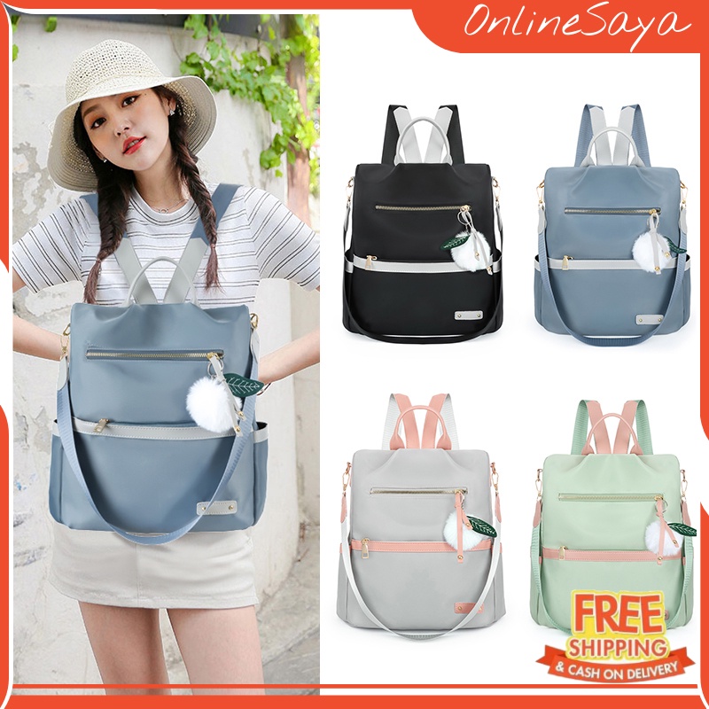 TAS RANSEL BACKPACK WANITA FASHION KOREA IMPORT 8001 - POLYESTER ANTI AIR SEKOLAH KULIAH KERJA TERBARU