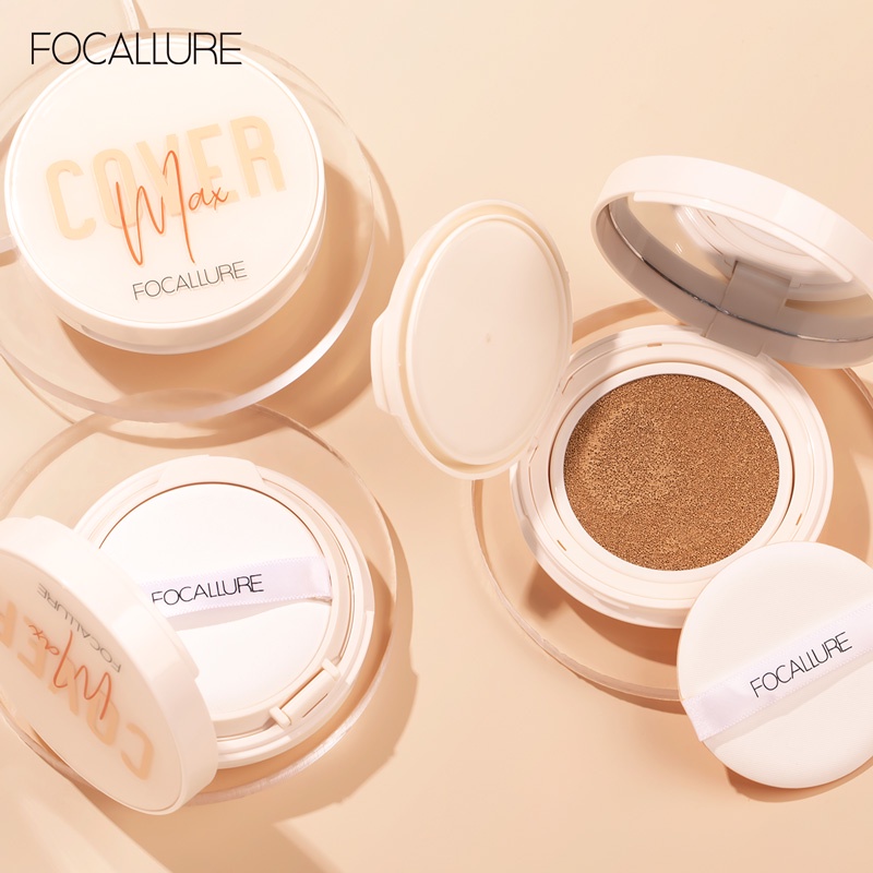 FOCALLURE Full Coverage BB Cushion Poreless Foundation 24 Hours Long Lasting Matte Face Makeup