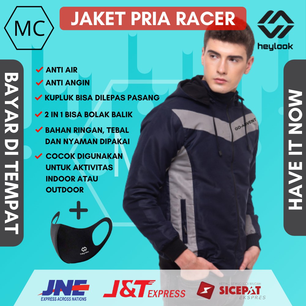 Jaket Gunung Pria Bomber Keren Terbaru Jaket Parasut Pria Waterproof Cowok Dewasa Hoodie Jumbo MCST