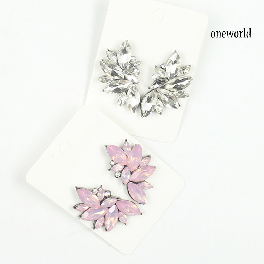 OW@ 1 Pair Fashion Women Rhinestone Ear Drop Dangle Stud Earrings Jewelry Gift