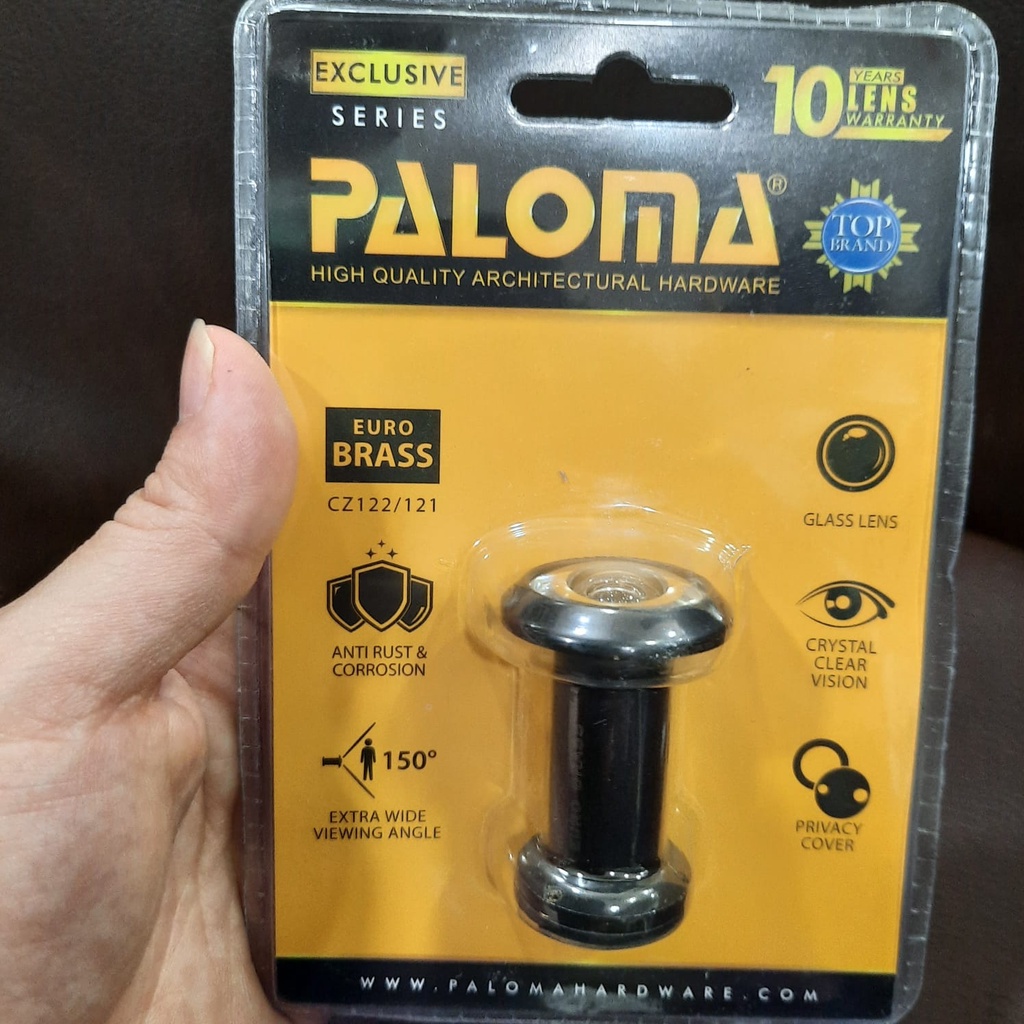 LUBANG PINTU INTIP DOOR VIEWER PALOMA DVP 604 EXCLUSIVE 150 DERAJAT HITAM BLACK MATTE