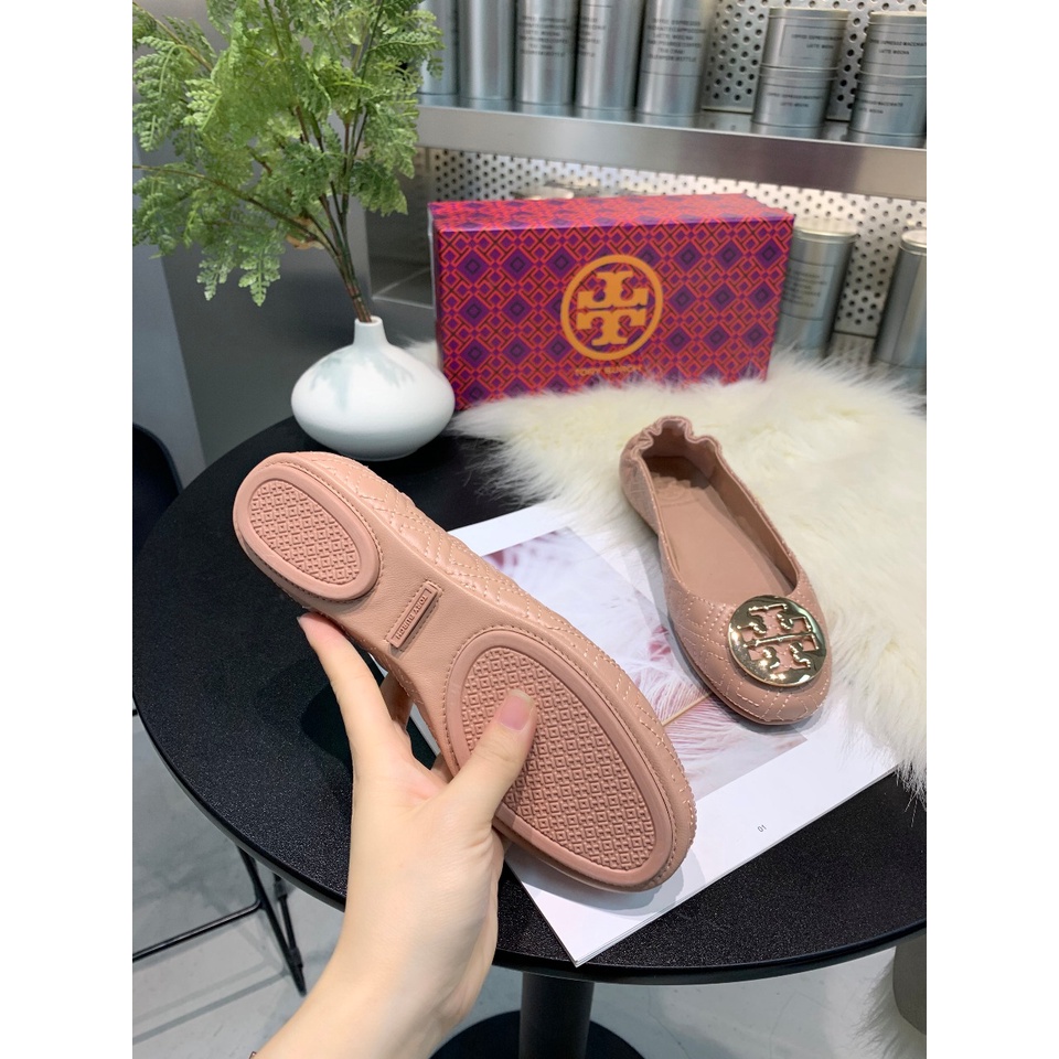 [Instant/Same Day] STB03   Ori TB sheepskin with electric embroidered diamond design ladies flat shoes flat shoes  xie