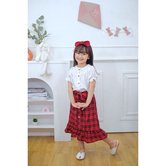 Setelan Rok Dan Kemeja Anak Cewek Sinna Skrit Neeca Kiddos Size 2 4 6 8 10 Tahun