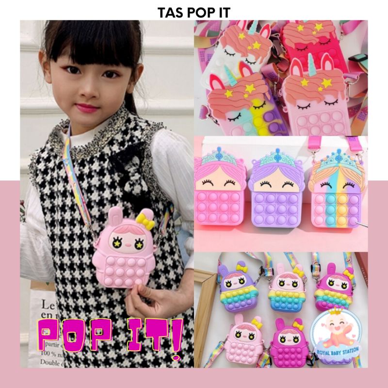 Viral Tas Pop It Karakter Anak lucu Import Model