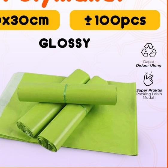

✵ Plastik Packing Polymailer Warna Hijau Muda 20x30 100 pcs Tebal Gloosy ♝