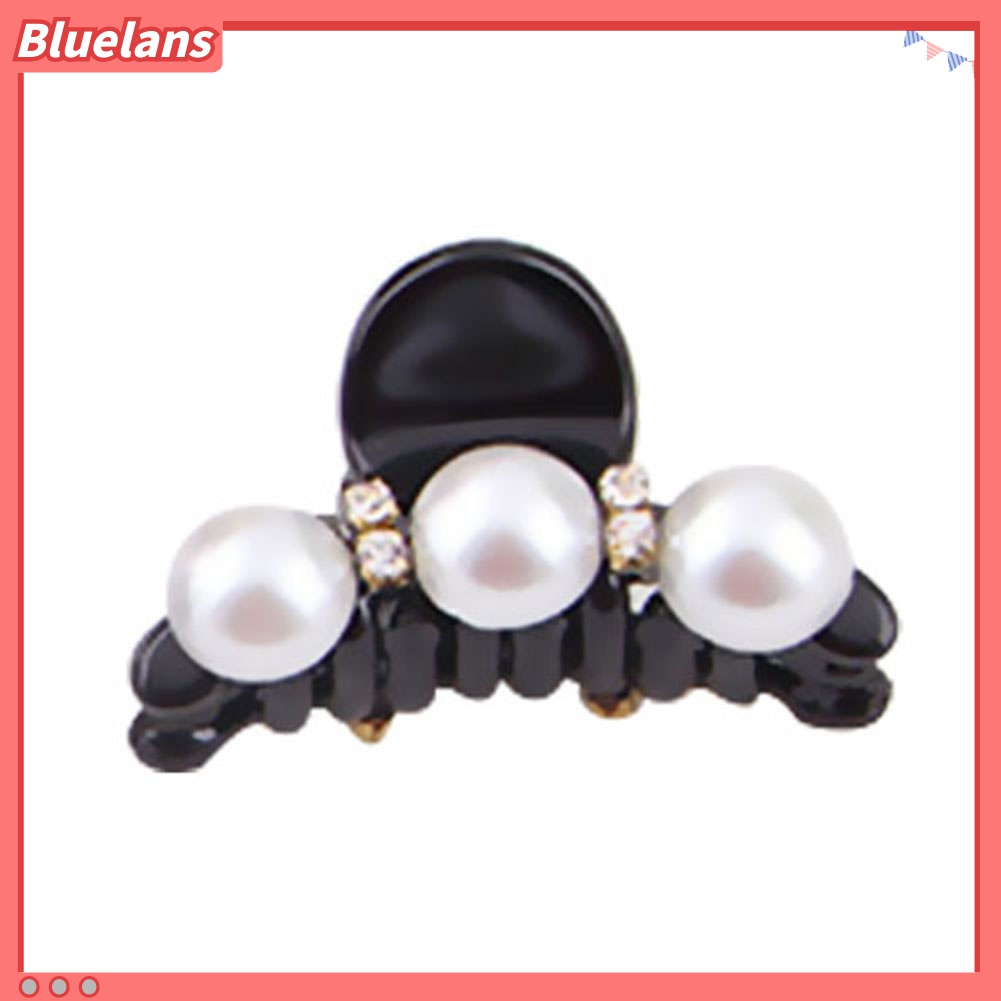 Bluelans Jepit Rambut Model Cakar Aksen Mutiara Berlian Imitasi Untuk Wanita