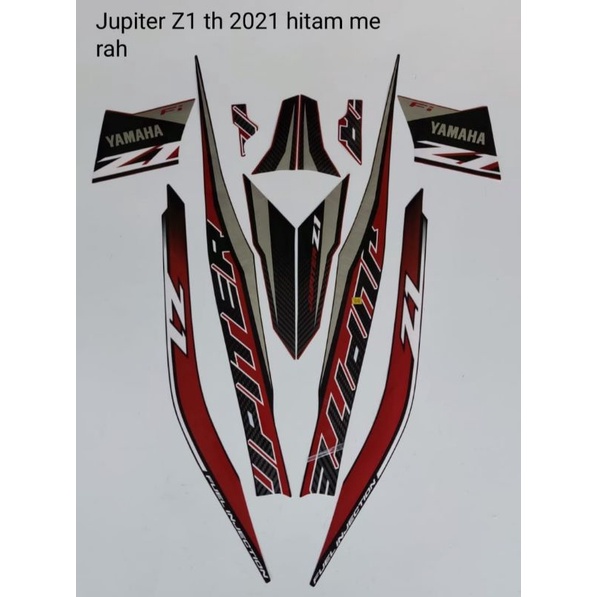 STRIPING STICKER YAMAHA JUPITER Z1 2021 2022 MERAH HITAM STRIPING JUPITER Z1 STIKER JUPITER Z1 FI ME