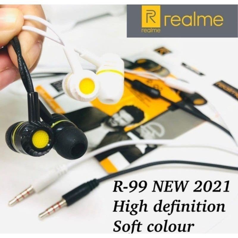 HEADSET REALME R-99 HANDSFREE REALME R99 EARPHONE REALME R-99 BASS