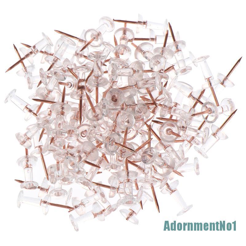 (AdornmentNo1) 100pcs / Set Paku Dinding Rose Gold Transparan Untuk Foto / Kantor / Sekolah