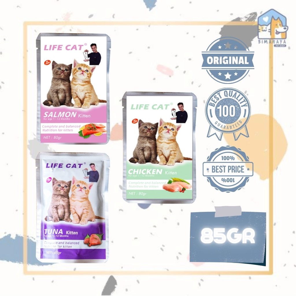 MAKANAN BASAH LIFE CAT KITTEN WET FOOD 85GR (POUCH)