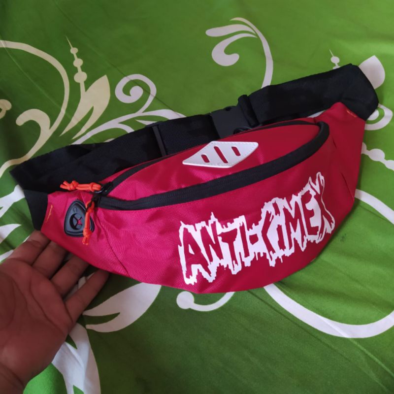 tas waistbag pria gaul erigo abu dark keren