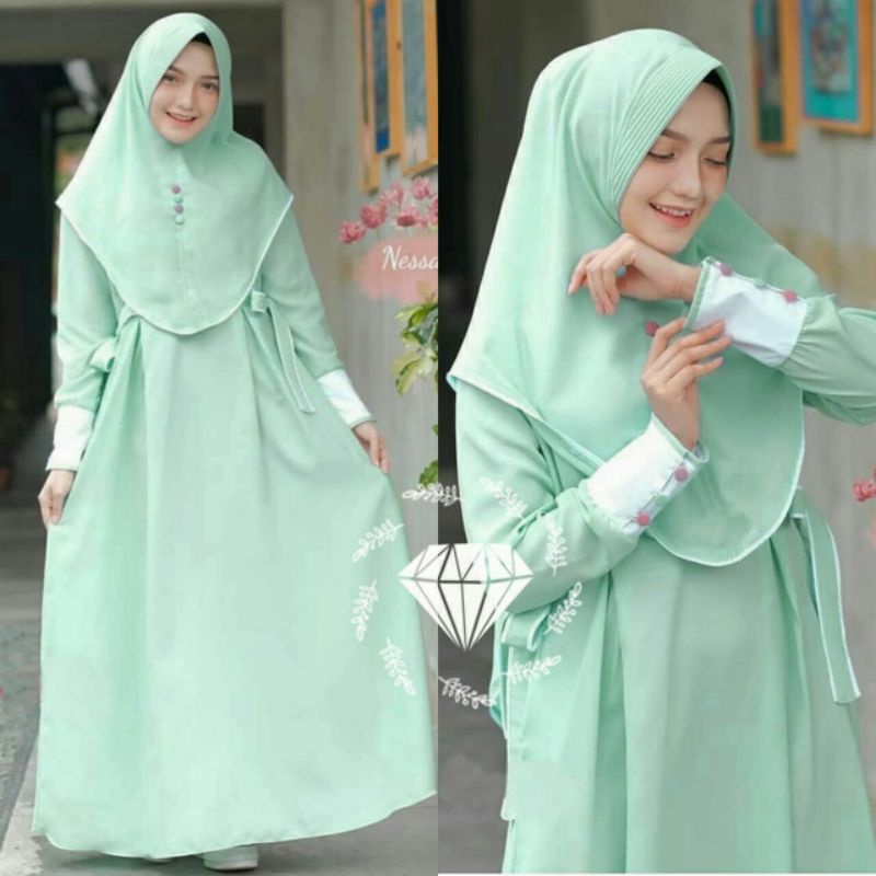 MODEL TERBARU/GAMIS SYARI NISA/GAMIS SYARI FULL MOSCREPE/GAMIS SYARI TERBARU/GAMIS SYARI KEKINIAN/GA
