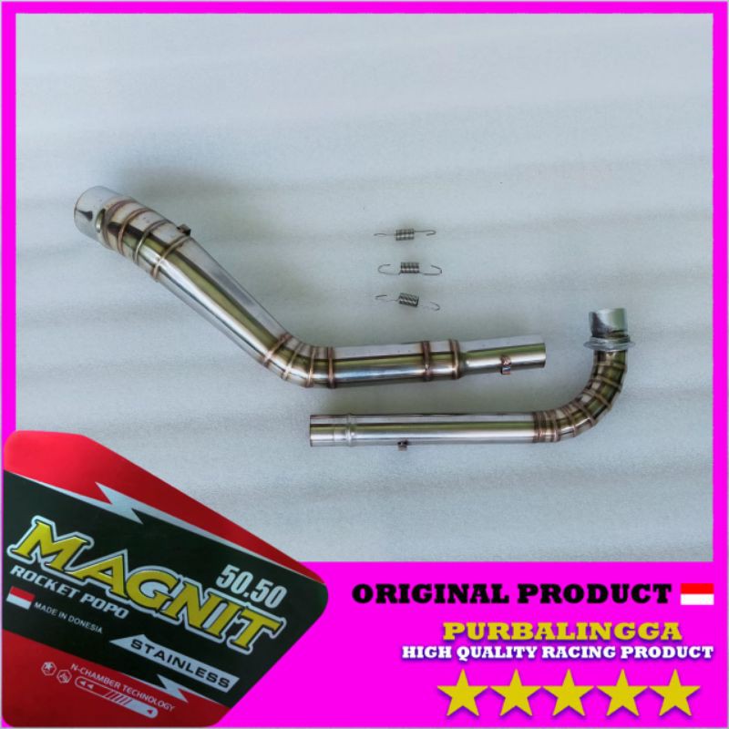 pipa leher knalpot athlete kolong full cacing stainless leheran Kawasaki athlete