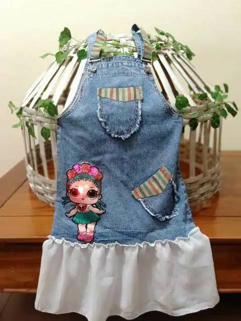 OVERALL JEANS ANAK PEREMPUAN | LAMPU LED | LOL MUSIK