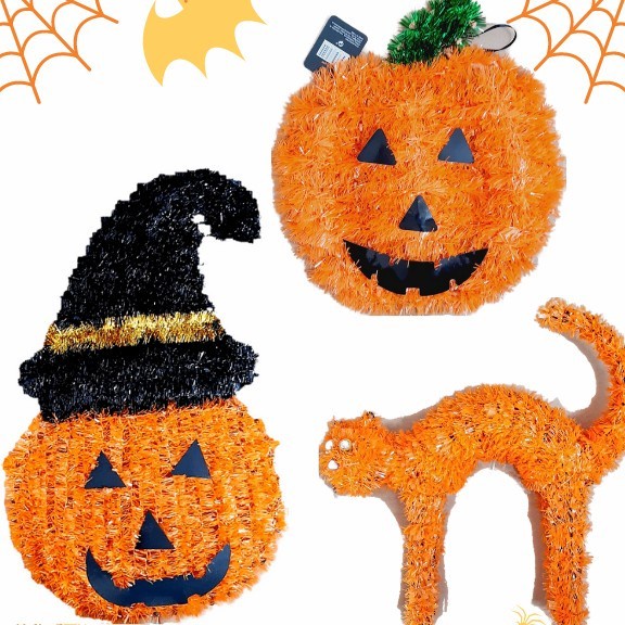 Dekorasi Scary Pumpkin Halloween Jack O Lantern Labu Kucing Hitam Sale