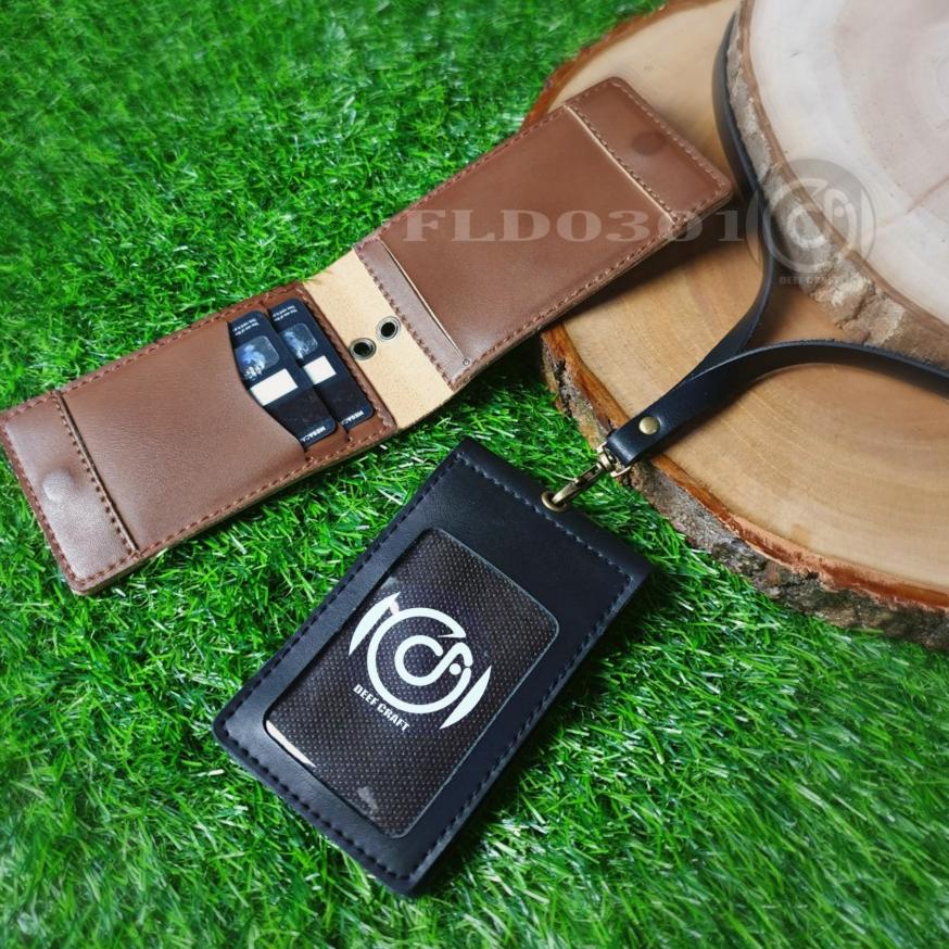

[PRODUK AEQJM] ID Card Holder Lipat Magnetic Multi Fungsi / Name Tag Kulit [FLD0301] 9P8