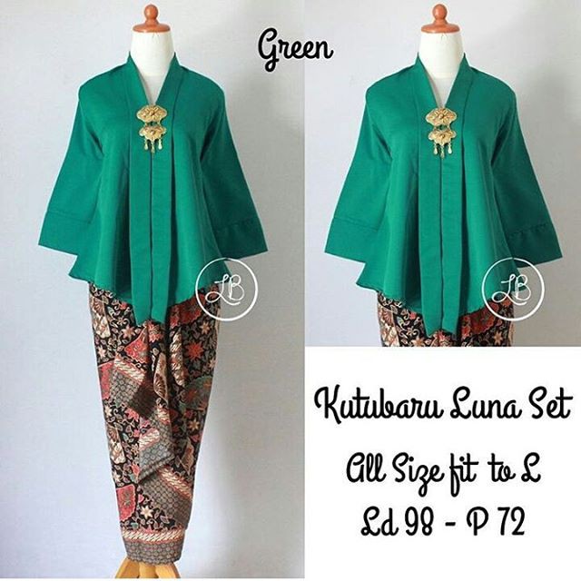 Setelan Kebaya Floy Kutubaru Luna Satu Set Green