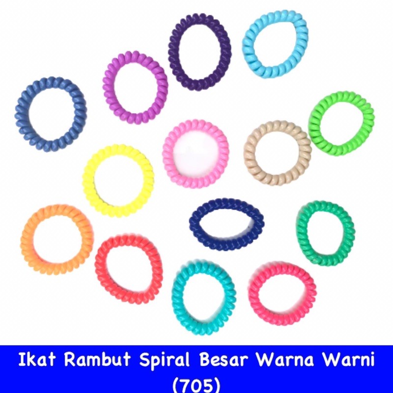 Ikat Rambut Spiral Polos/Motif