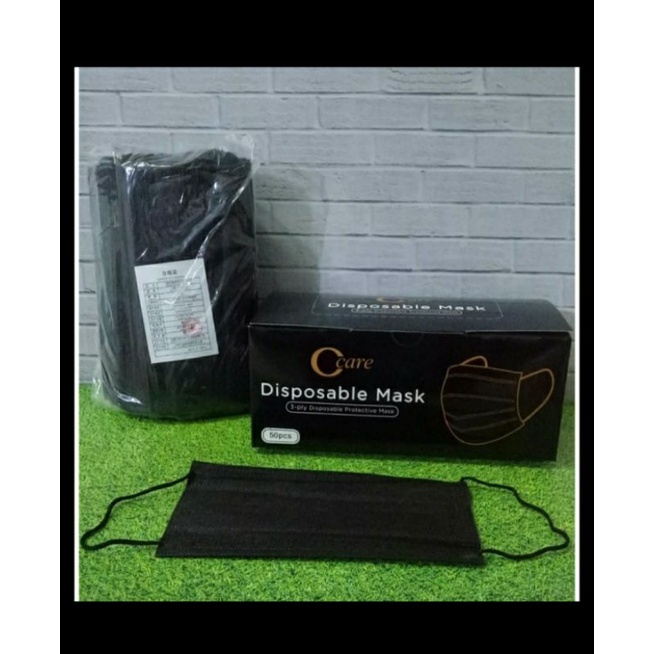 masker 3pl/ masker earloop hitam 3ply/masker hitam 3ply/masker medis 3 ply/masker hitam 3ply