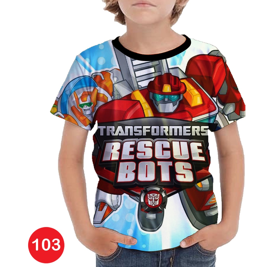 Baju Anak Transformers Rescue Bots Baju 3D Animasi Anak #COWO-103