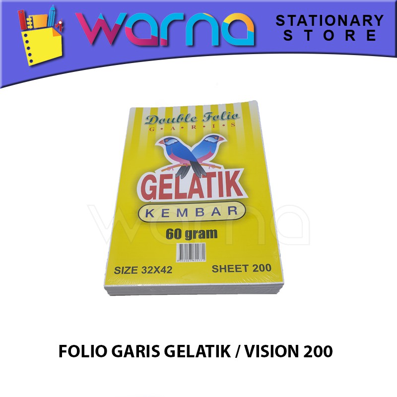 

DOUBLE GARIS KERTAS FOLIO GARIS GELATIK VISION 200