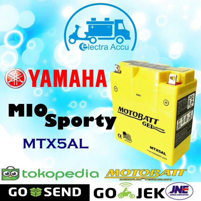 Aki motor yamaha mio sporty motobatt MTX5AL ORIGINAL Original