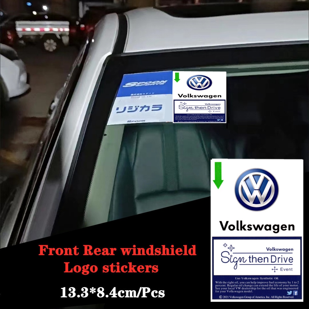 Volkswagen Sticker Decal Dekorasi Kaca Depan Dan Pintu Mobil Volkswagen Passat Tiguan Polo