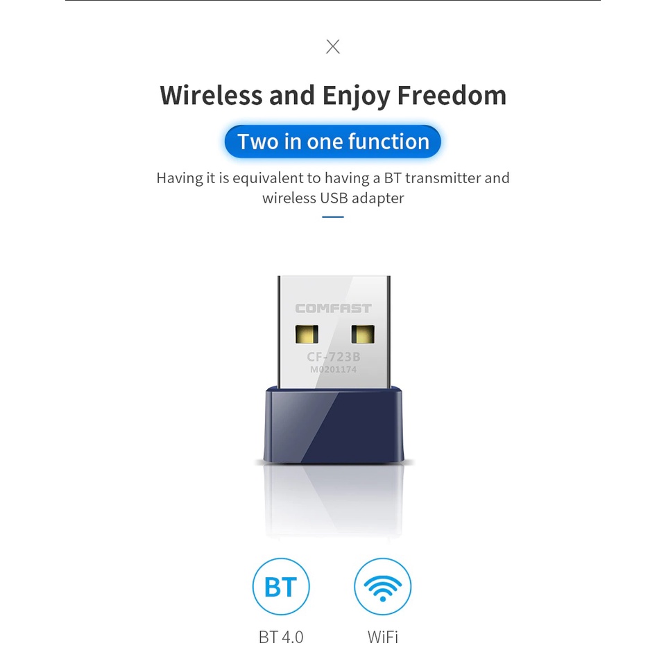 COMFAST CF-723B - 150Mbps USB Dongle Wireless Adapter Bluetooth 4.0