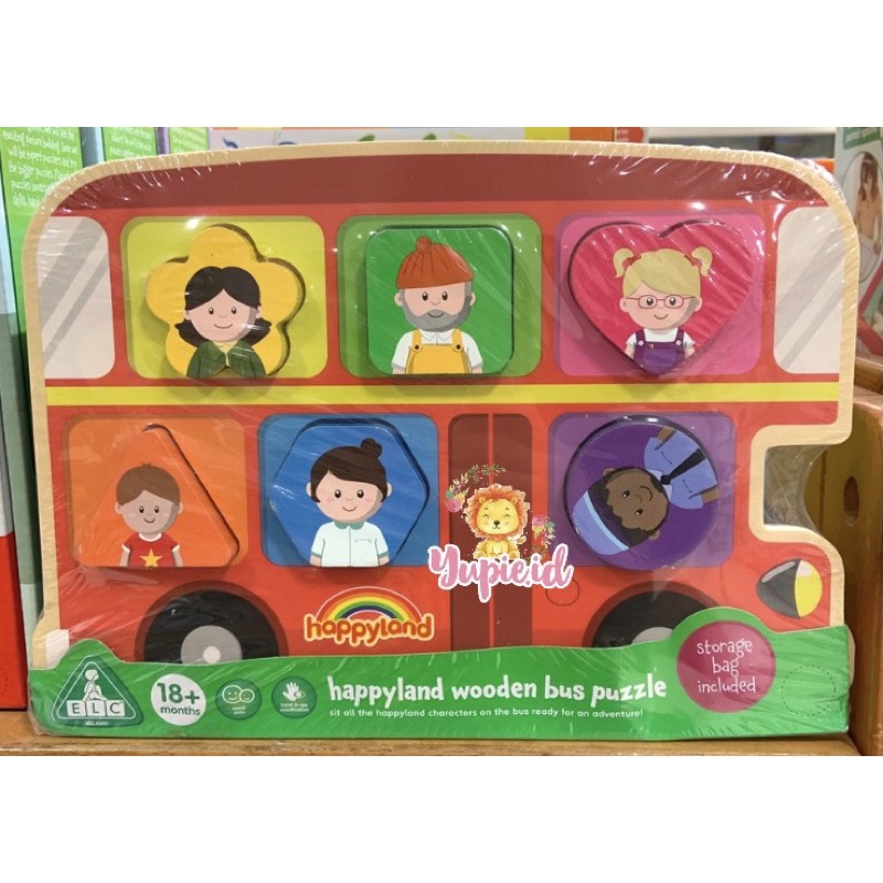 elc happyland wooden bus puzzle