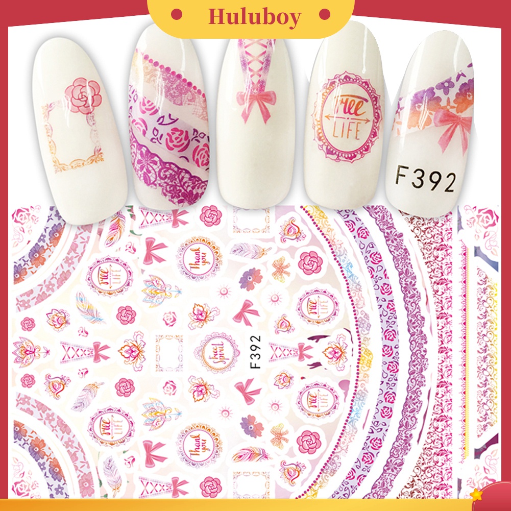 Huluboy Huluboy♡ Stiker Decal Transfer Air Motif Kartun Hewan Lucu Untuk Dekorasi Manicure / Nail Art DIY