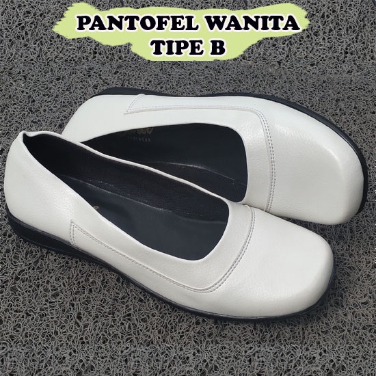 Sepatu Pantofel Wanita Putih Sepatu Perawat Wanita Sepatu Flat Putih