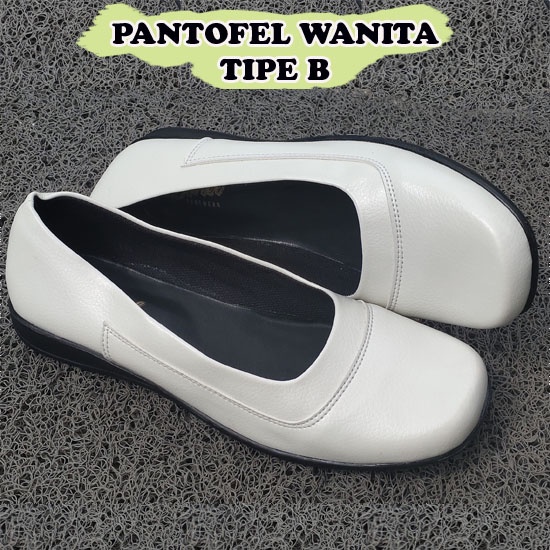 SEPATU PANTOFEL PUTIH PERAWAT BIDAN HAK 1 CM HAK 3 CM FLAT SHOES PUTIH