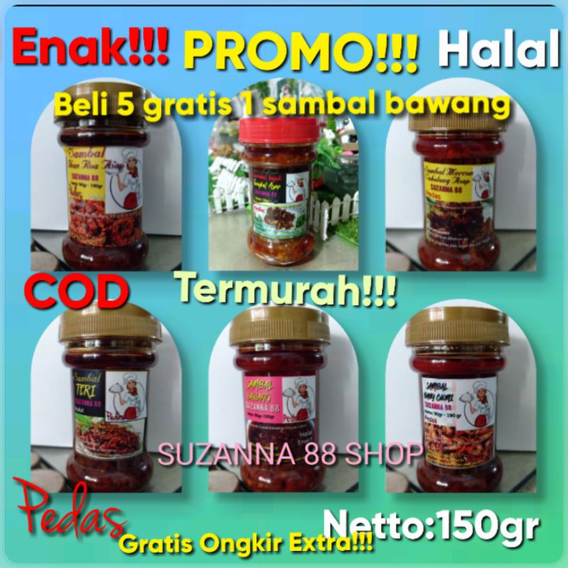 Sambal baby cumi,teri medan, Cakalang asap,bawang,Tongkol asap,Teri,ikan roa asap 150gr