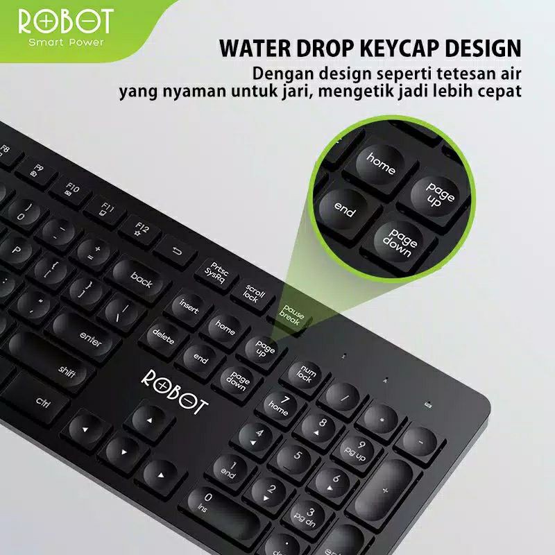 Robot KM4000 Wireless Keyboard and Mouse Combo