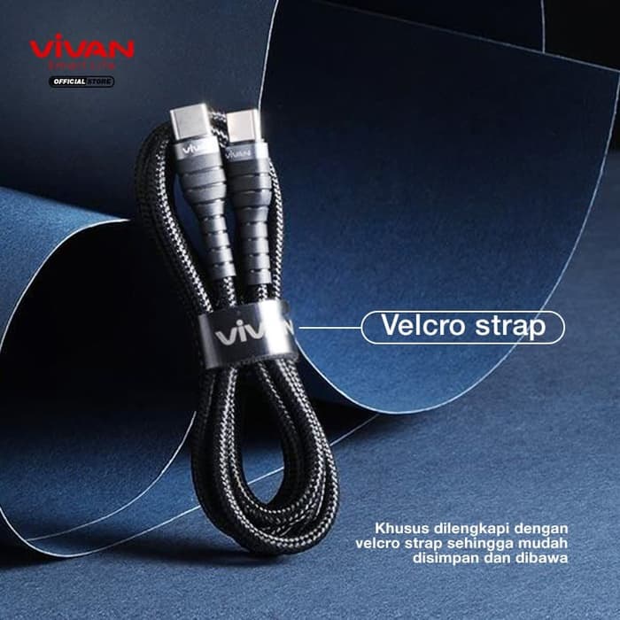 Kabel Data Type-C To Type-C  Quick Charge Data Cable Vivan KPD 100