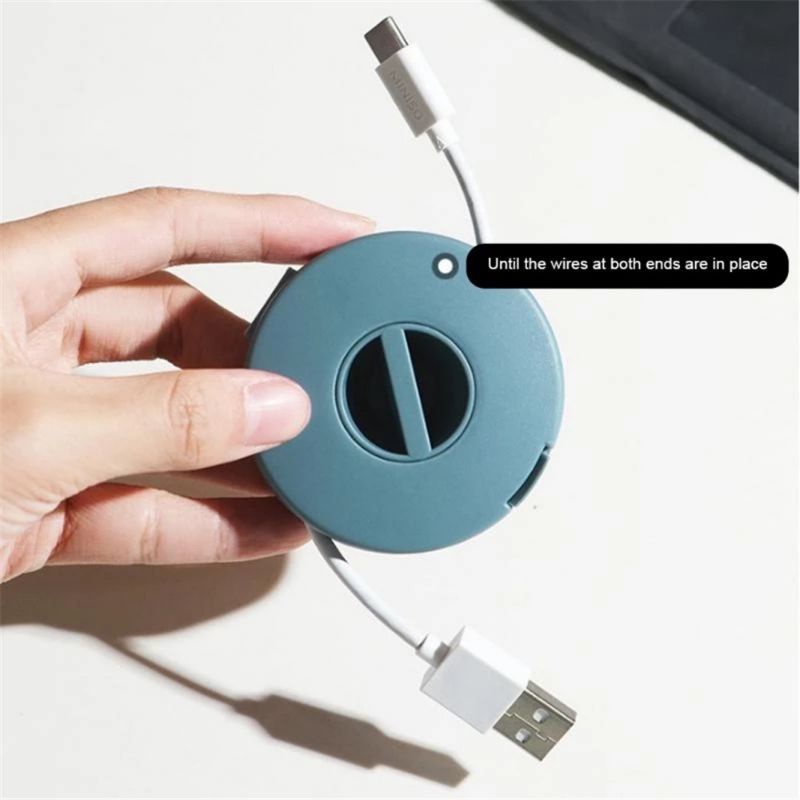 Portable Round USB Cable Winder,Small Cable Organizer Rotatable