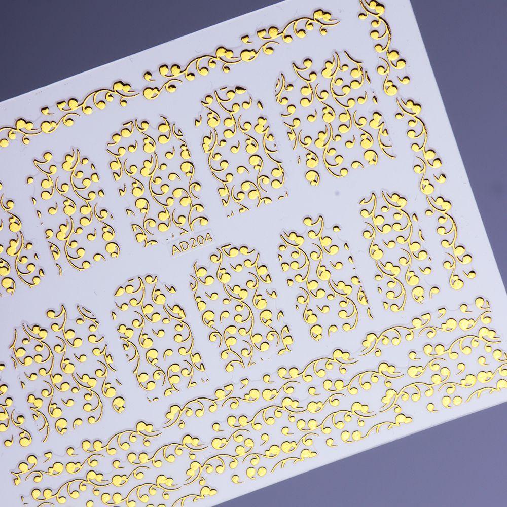 Mxbeauty Stiker Kuku 3D Tempel Dekorasi Decal Art Manicure Metalik