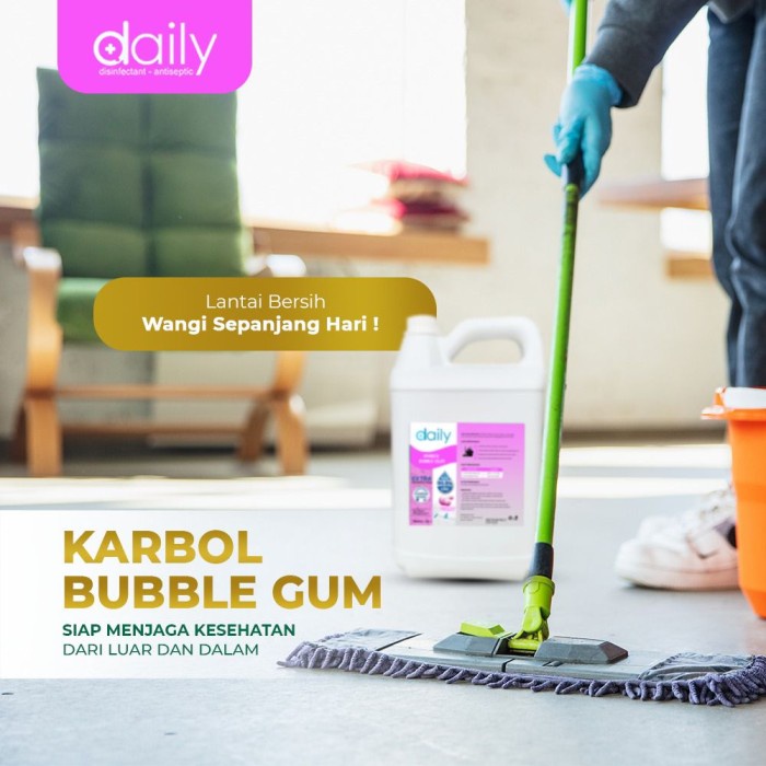 KARBOL 5 LITER WANGI BUBBLE GUM DAILY PEMBERSIH LANTAI DAN KAMAR MANDI | KARBOL RUMAH SAKIT KARBOL LANTAI KARBOL KAMAR MANDI