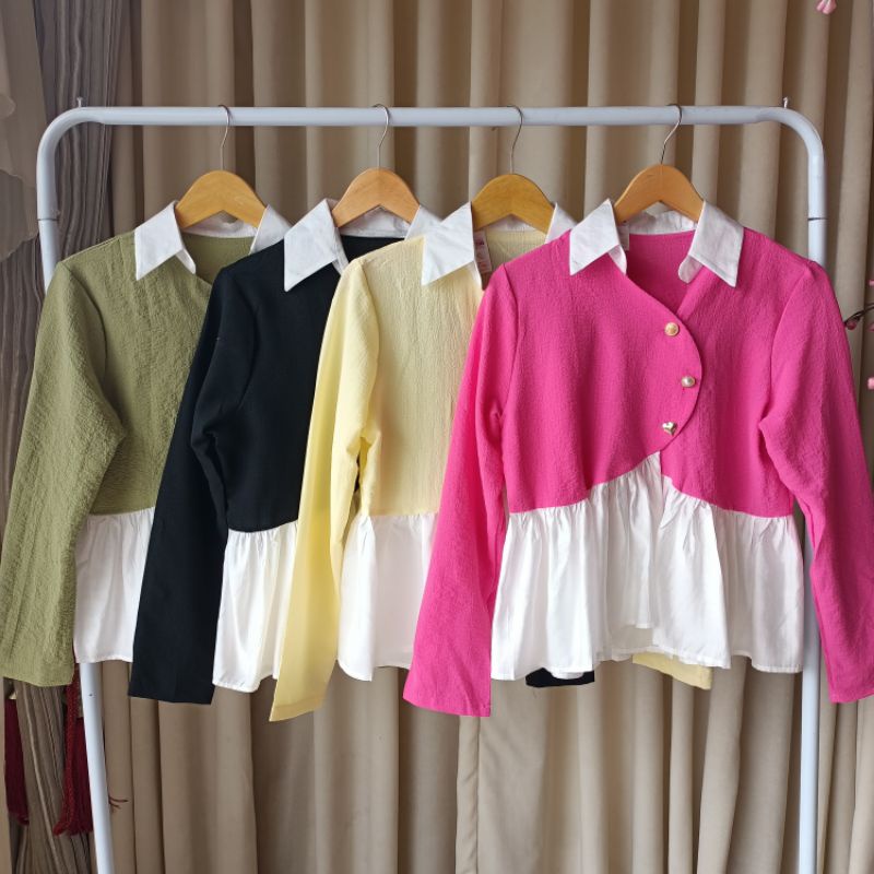 NUNA RUFFLE TOP ATASAN IMPORT