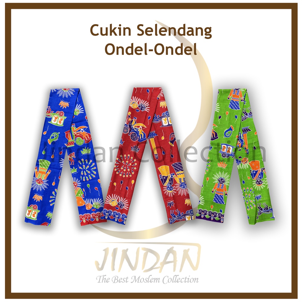 Selendang Betawi Syal Batik Cukin Ondel-Ondel Betawi-1