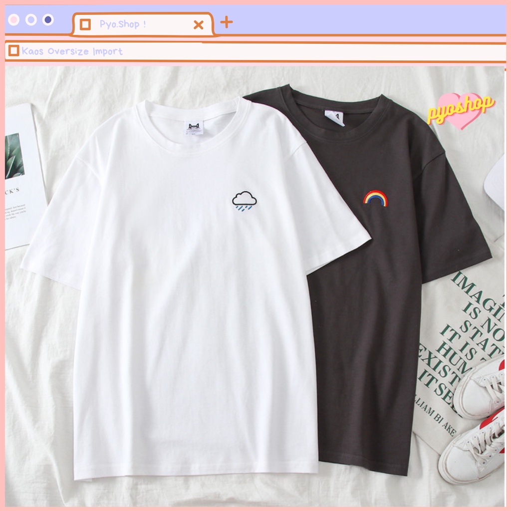 Oversize Tee Tshirt Kaos Import Longgar Motif CUACA BARU