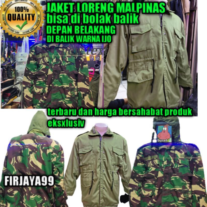 jaket loreng tni/loreng malpinas/bisa di bolak balik
