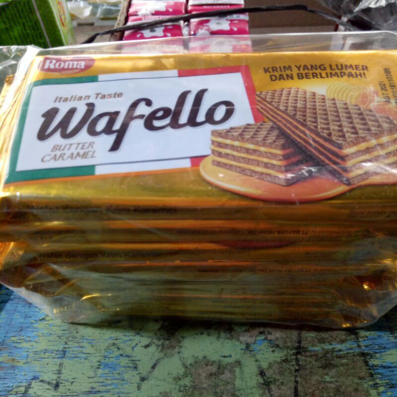 

roma wafello coklat, karamel 17gr 10pcs