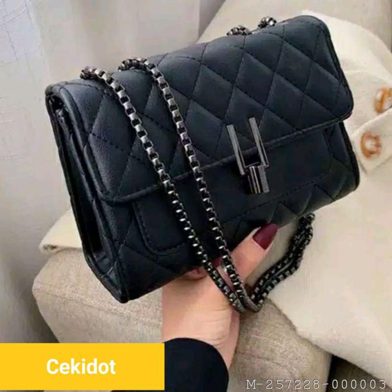 TAS BAHU WANITA TAS SELEMPANG TAS TANGAN WANITA EMBBOS RANTAI TEBAL VCEK-068
