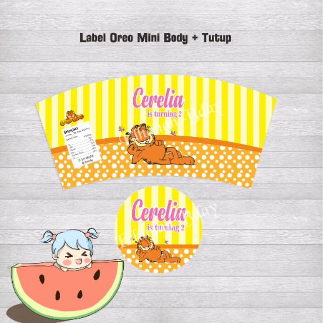 

LABEL OREO MINI CUSTOM + TUTUP, LABEL SNACK ULANG TAHUN