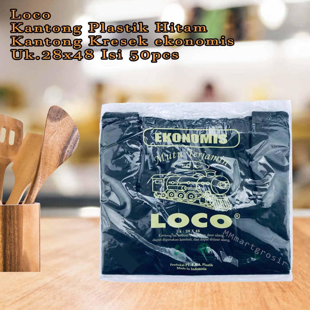 Loco / Kantong Plastik Hitam / Kantong Kresek ekonomis / Uk.28x48