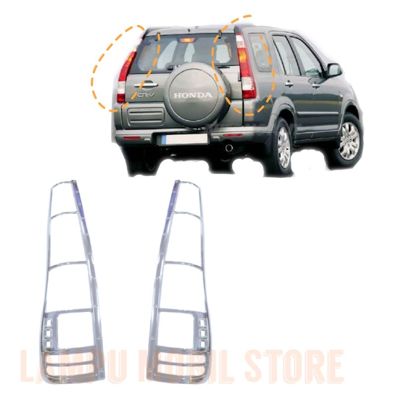Garnish Lampu Belakang Chrome Cover Stop Lamp Honda New CRV 2002-2006